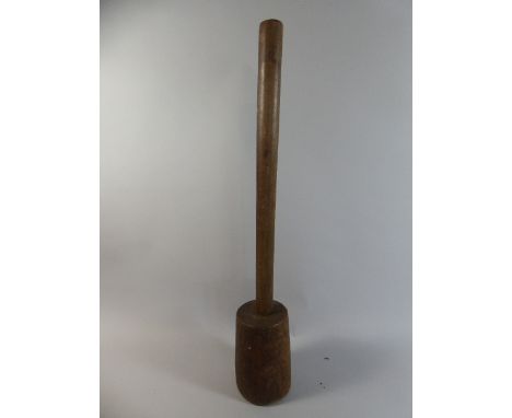 A Vintage Wooden Butter/Cheese Pounder, 68cm high 