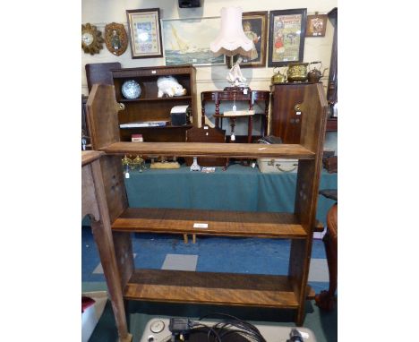 An Edwardian Wall Hanging Three Shelf Unit, 70cm Wide