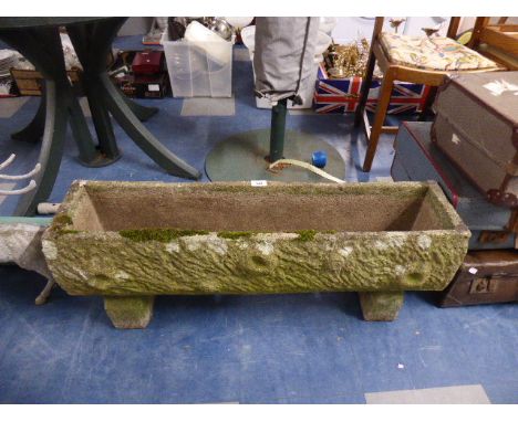A Reconstituted Stone Plant Trough, 91cm Long 