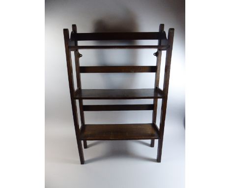 An Edwardian Oak Three Tier Shelf Unit, 55cm Wide