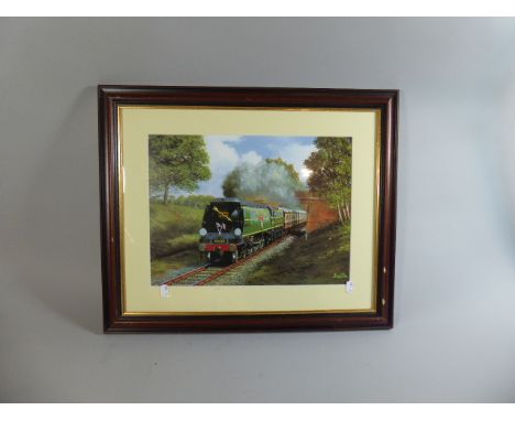 A Framed Barry Price Railway Print, The Golden Arrow 