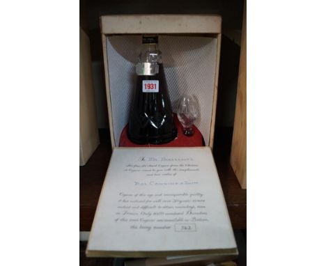 A limited edition decanter of Otard 30 years + cognac, 1970s bottling, in fitted box with Edinburgh crystal decanter, stopper