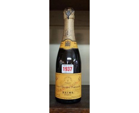 A half bottle of 1947 vintage Veuve Clicquot Ponsardin dry champagne.