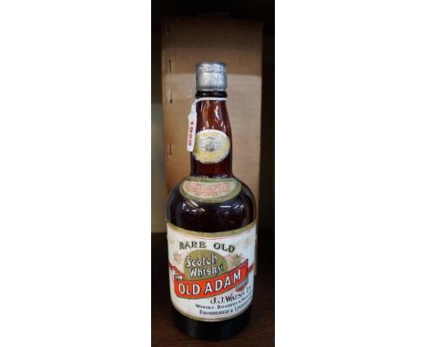 A rare bottle of 'Old Adam' Scotch whisky, World War II bottling by J J Walsh Ltd, labelled 'By Appointment to HM King of Swe