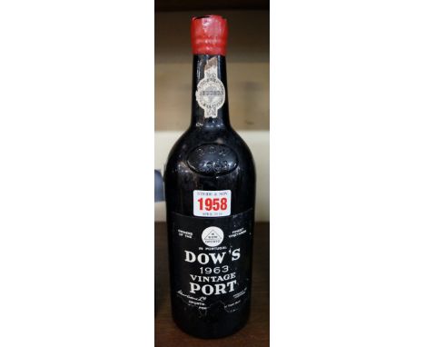 A bottle of Dow's 1963 vintage port.
