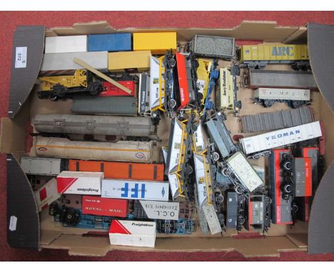 Approximately Thirty Eight Items of Unboxed "OO" Gauge/4mm Rolling Stock, by Hornby, Lima, etc, comprising mainly four wheel,