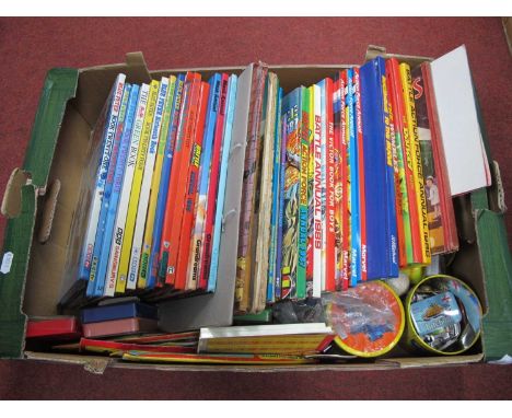 A Quantity of Children's Annuals to include Action Force, Mask, Knight Rider, The A-Team, together with Glass Marbles, A Juni