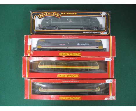 Four 'OO' Gauge/4mm Diesel and Electric Locomotives, comprising a Mainline Warship Class Bo-Bo "Intrepid" BR green R/No D825,