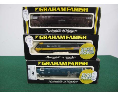 Three Graham Farish 'N' Gauge/2mm Boxed Diesel Locomotives, comprising Ref No 8166 H.S.T Class 43 Inter-City 125 R/No 43129; 