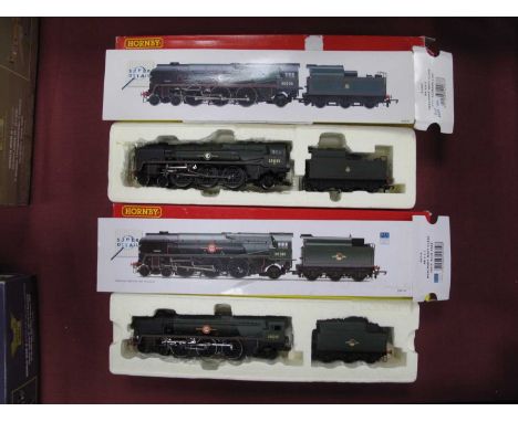 Two Hornby (China) 'OO' Gauge/4mm Boxed 4-6-2 Merchant Navy Class Steam Tender Locomotives, Ref No R2710 "Blue Star" BR green