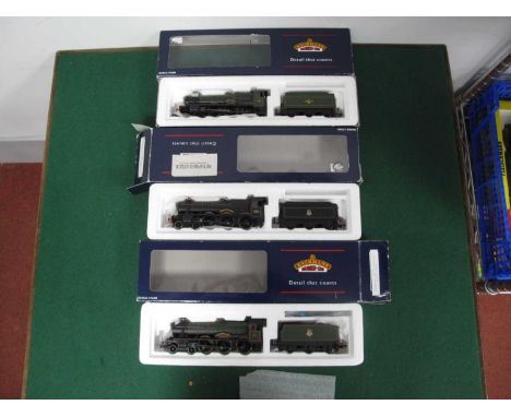 Three Bachmann 'OO' Gauge/4mm Boxed 4-6-0 Hall Class Steam Tender Locomotives, comprising "Wyke Hall", R/No 7929, Wraysbury H