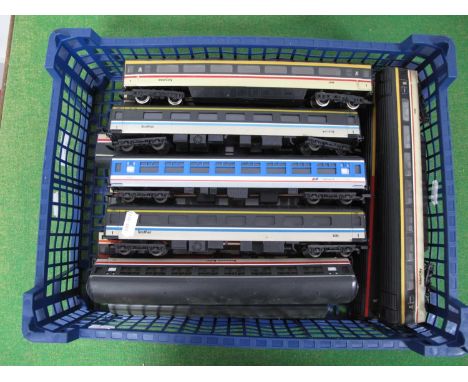 Twelve "OO" Gauge/4mm Unboxed Intercity, Scotrail, etc, coaches by Hornby, Lima, all good condition.