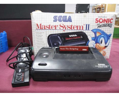 Retro Gaming Technology: Sega Master System II Console, Sonic The Hedgehog Game Cartridge, Two Control Paddles, Instruction M