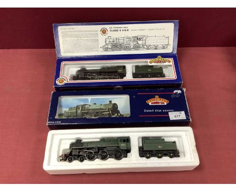 Two Bachmann 'OO' Gauge/4mm Boxed BR Class 4-6-0 Steam Tender Locomotives, comprising Ref No 31-106 BR green R/No 75029, and 