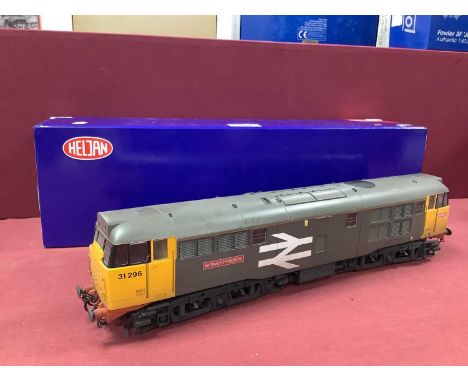 A Heljan Ref No 3120 Class 31 Co-Co Diesel Locomotive, Railfreight grey yellow "Amlwch Freighter" R/No 31296, weathered, good