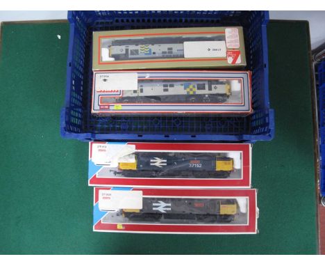 Four Lima OO gauge / 4mm Boxed Class 37 Co-Co Diesel Locomotives, all repainted and renumbered to a v. good standard, compris