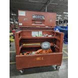 iTools Model HS2436 Cable Puller, (1) Greenlee Snatch / Guide Block, (1) Jobox Castered Job Box