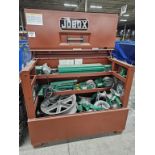 (2) Greenlee Super Tugger Cable Pulling Systems With Accessories Including Pulleys, Foot Pedal Contr