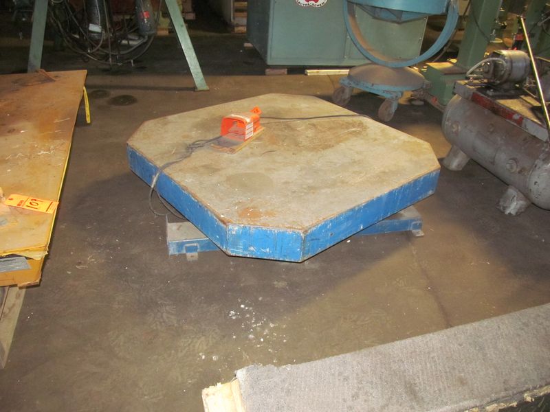 Pallet spinner with foot pedal control