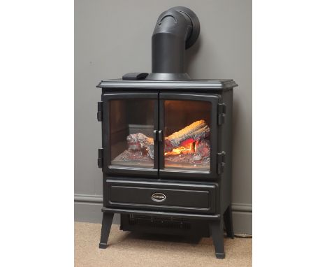 Dimplex OKT20 real fuel effect electric stove fire with dummy flue and remote W49cm, H62cm, D32cm (This item is PAT tested - 