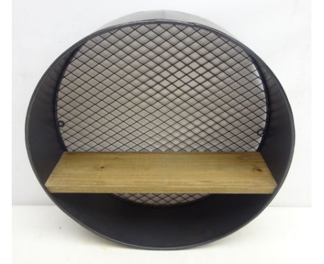 Industrial style circular shelf, D40cm x Depth 12cm Condition Report Click here for further images, condition, auction times 