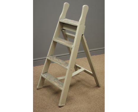 Vintage wooden step ladders, H98cm Condition Report Click here for further images, condition, auction times & delivery costs