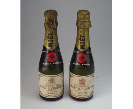 A mixed lot of bottles and miniatures, comprising of 2 small bottles of Moet et Chandon, 3 small bottles of Arnau Delafontan 