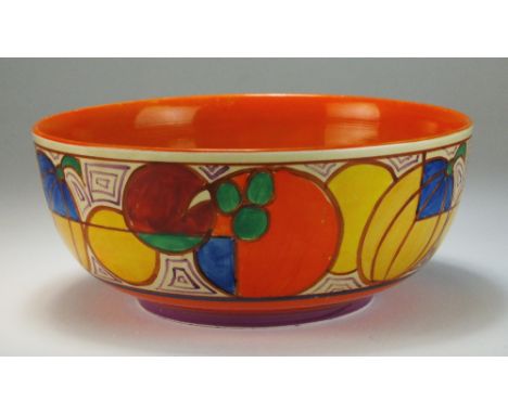 A Clarice Cliff for Wilkinson's Fantasque design bowl in the Melon pattern, circa 1932, printed factory mark, 19.5cm diameter