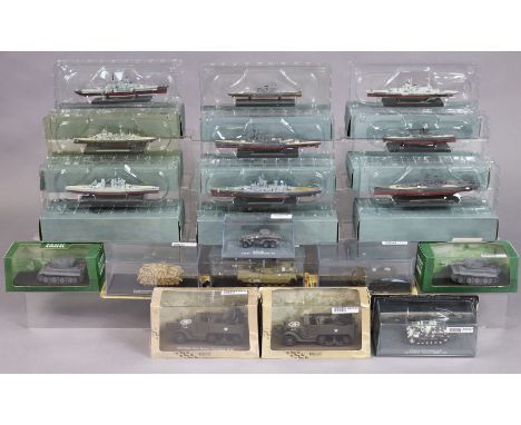 Eighteen various De Agostini Atlas Solid scale model military vehicles, all boxed.