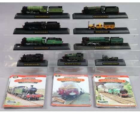 Approximately thirty various scale model locomotives; &amp; various issues of “Great British Locomotive Collection” magazine.