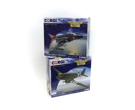 Corgi Aviation Archive Two Aircraft AA27901 McDonnell Douglas Phantom FG1 1:48 scale and AA38208 Douglas C47 Dakota 1:72 scal