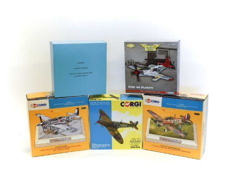 Corgi Aviation Archive WWII 1:72 Scale Group AN32224 P51D Mustang and AN32011 Hawker Hurricane both 50th Anniversary; AA39211