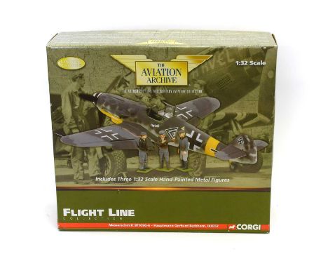 Corgi Aviation Archive Flight Line US34903 1:32 Scale Messerschmitt Bf109G-6 Hauptman Gerhard Barkhorn with figures (E box E-