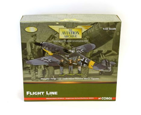 Corgi Aviation Archive Flight Line US34903 1:32 Scale Messerschmitt Bf109G-6 Hauptman Gerhard Barkhorn with figures (E box E-