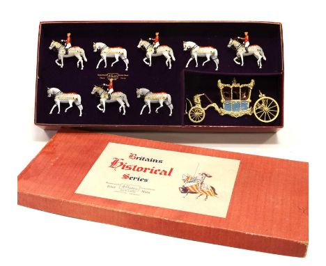 Britains 9401 Her Majesty's State Coach with return slip, leaflet and traces sealed in original packet (E, never removed from
