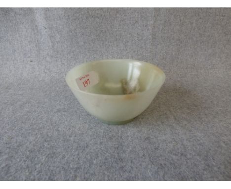 Chinese white jade ceramic bowl, 9.5cm Qing dynasty style