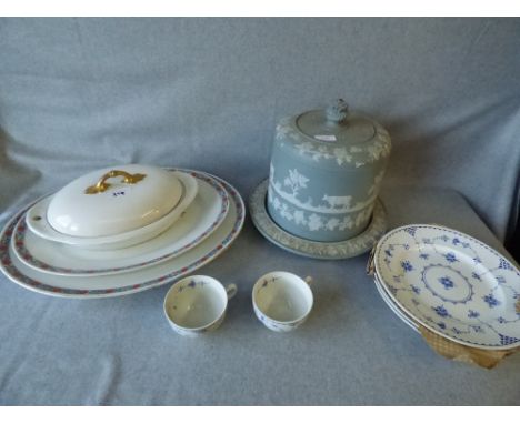 Stilton dish & cover, 6 piece tea service - (Furnivals) & 2 meat dishes