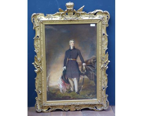 Attributed to Henry Parsons, Riviere Portrait of Arthur Wellesley (Duke of Wellington) standing full length beside a canon, w