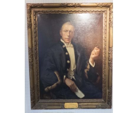 MANNER OF OSWALD BIRLEY 'Portrait of F A Lyndsay - Smith JP', oil on canvas, 102cm x 75cm, framed.