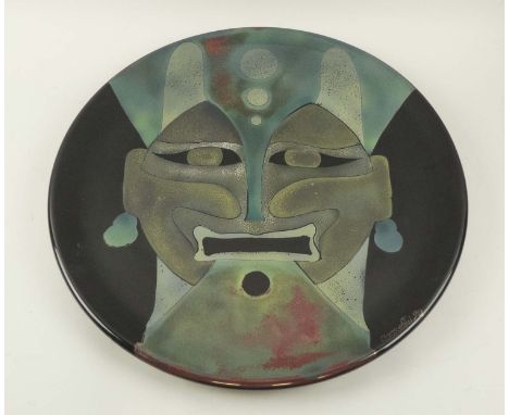 'L'AURIGA' 20TH CENTURY STUDIO CERAMIC CHARGER, study of a gladiatorial slave, 52cm dia.