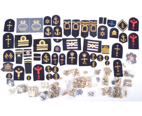 A large collection of assorted Royal Navy and Merchant Navy WWI First World War / Second World War (and later ) related unifo
