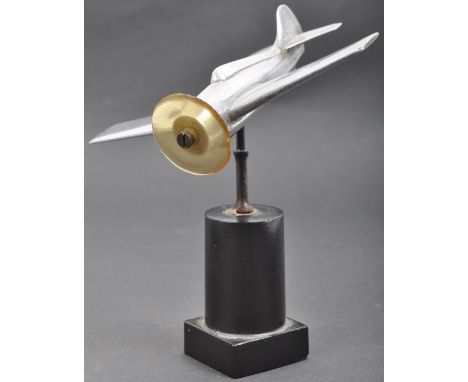 A WWII Second World War interest mid-20 century Art Deco style desktop model of an American Grumman F6F Hellcat fighter plane