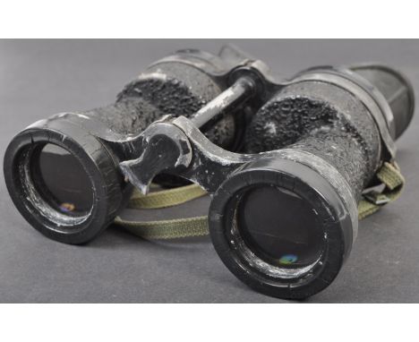 A pair of original post-WWII Second World War ' Mark V ' binoculars, once owned by one Captain B. A. Horsey - a Glider Pilot.