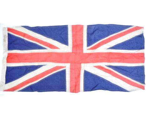 An original WWII Second World War period 1940 dated British Navy issue linen Union Jack / Flag. Typical form, in red, white a