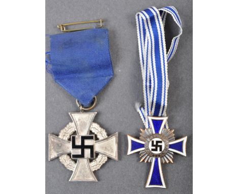 Two original WWII Second World War Third Reich Nazi German civilian medals comprising a Cross Of Honour / Mothers Cross medal