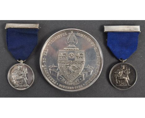 Collection of antique medallions - x3 vintage mid 20th Century medals from The Worshipful Company Of Musicians London to incl