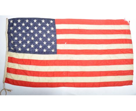 An original vintage mid 20th Century USA United States of America 50 stars flag.&nbsp;The flag of linen construction, in the 