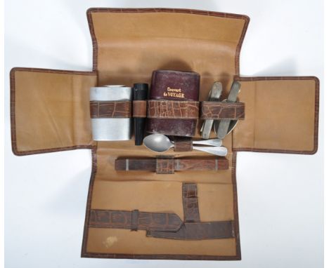 An original WWI First World War era British Army Officer's shaving kit and related items. The kit comprising a Couvert de Voy