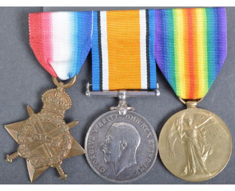 A WWI First World War medal trio group awarded to one 1924 Private Edward Coulter of the Gloucestershire Regiment. Comprising