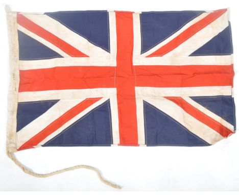 An original WWII Second World War period large Union Flag / Jack of&nbsp;of usual form, in red, white and blue. The seam date